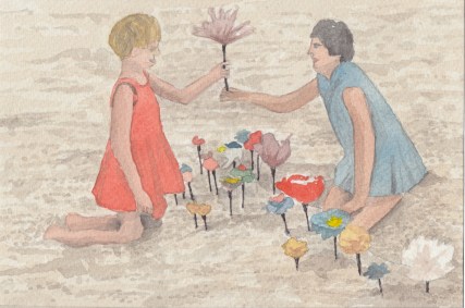 (c) Karel Dasseville - strandbloemen aquarel Dasseville 19