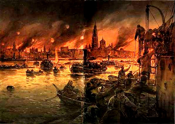 Willy_Stöwer_-_Vlucht uit Antwerpen_1914