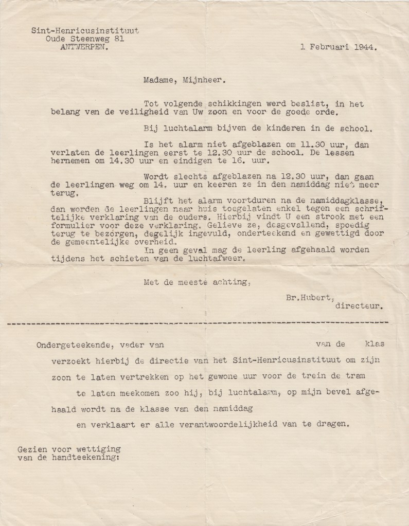 Walter VB - schoolbrief