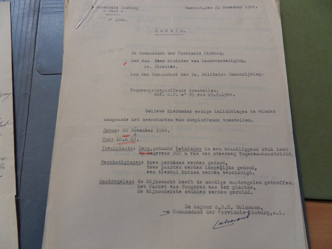 Geheim verslag uit Militair Archief Evere