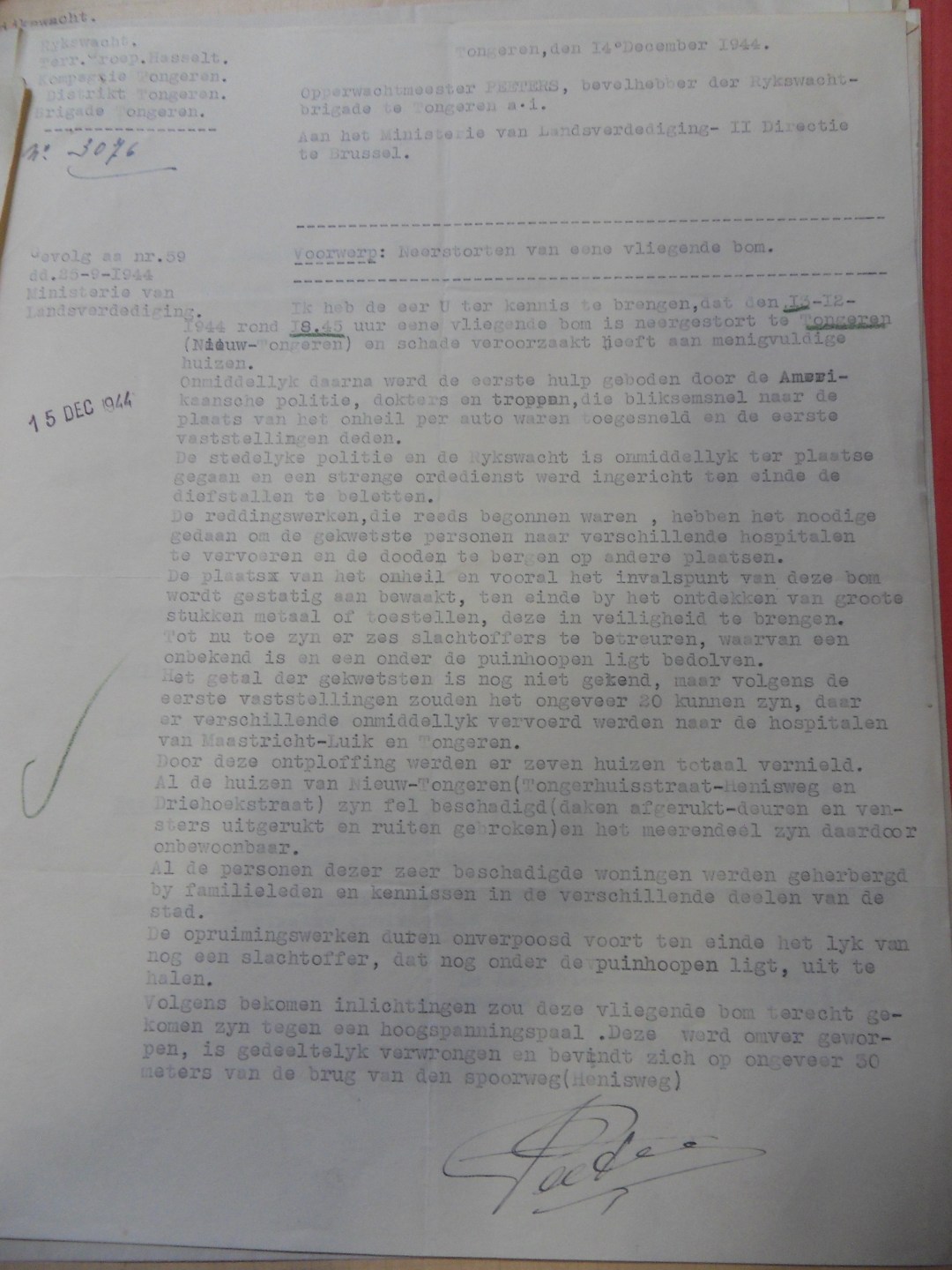 Geheim verslag uit het Militair Archief Evere